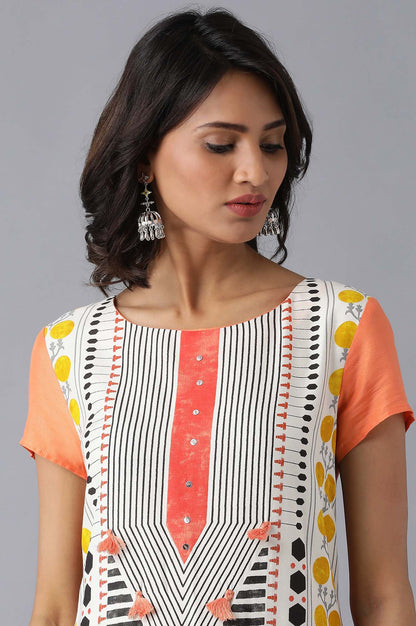 Multicolor Round Neck Printed kurta