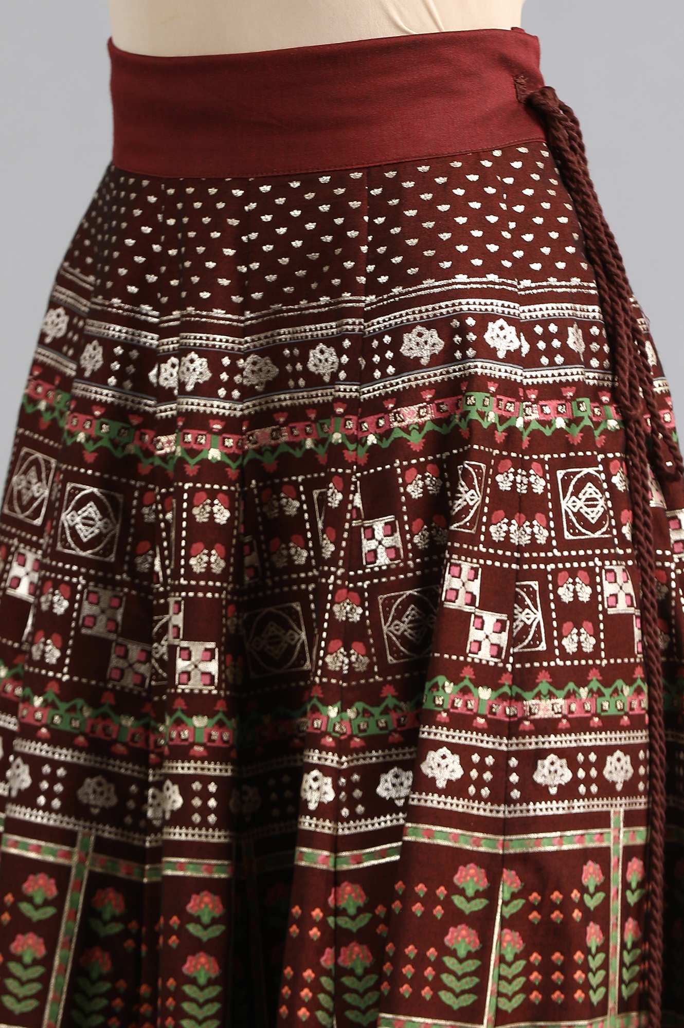 Wine Printed Skirt