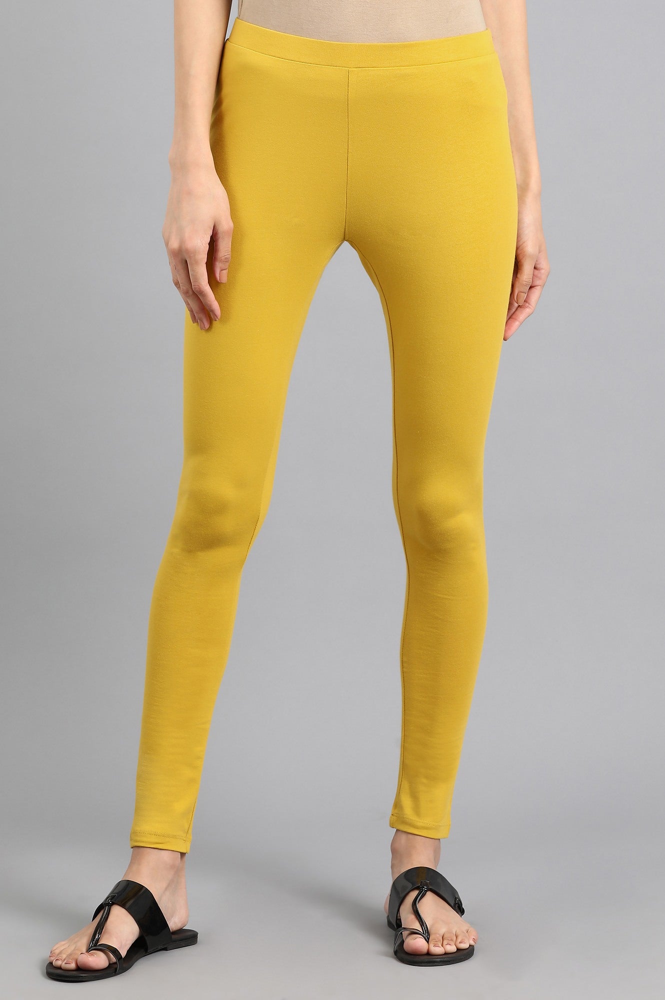 Yellow Solid Tights