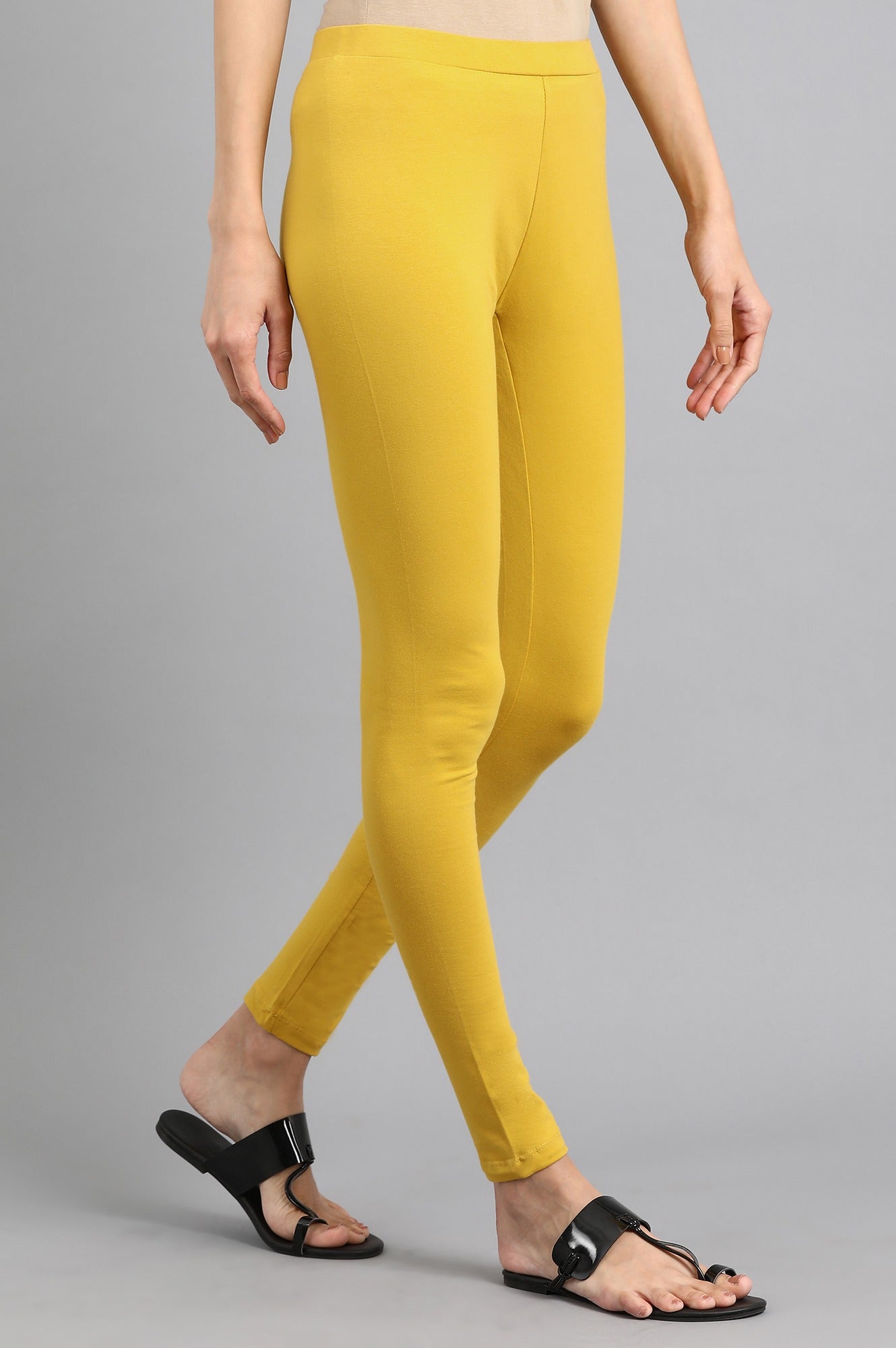 Yellow Solid Tights
