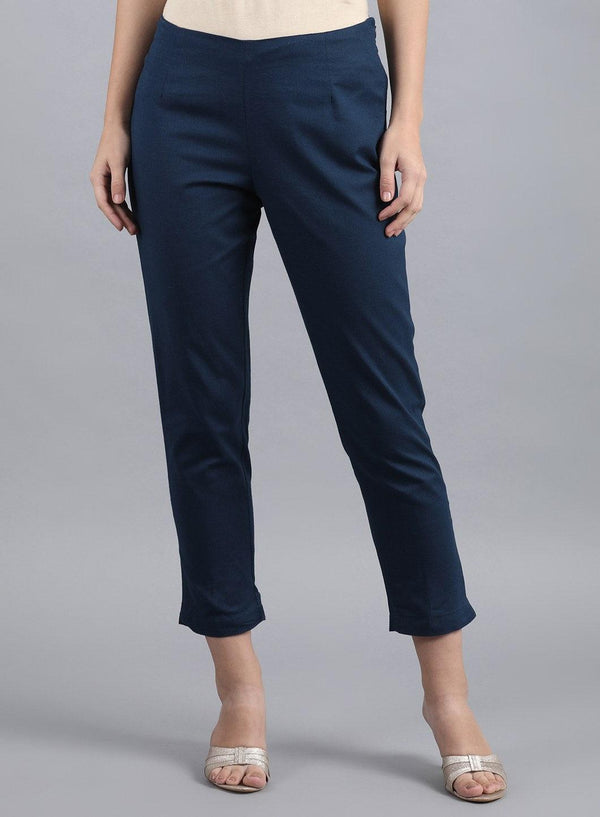 Blue Ankle Length Trouser