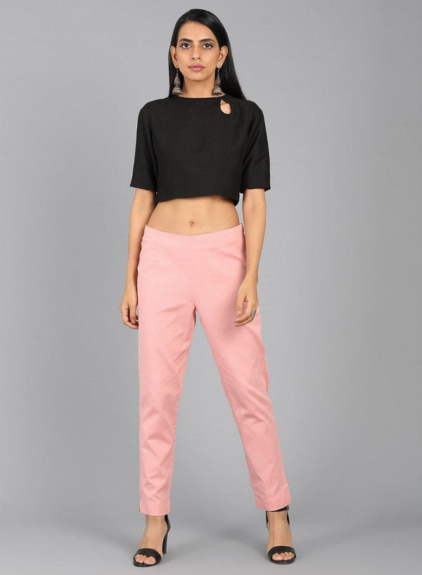 Pink Ankle-Length Trousers