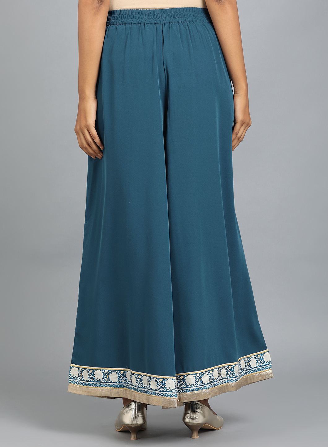 Blue Solid Culottes