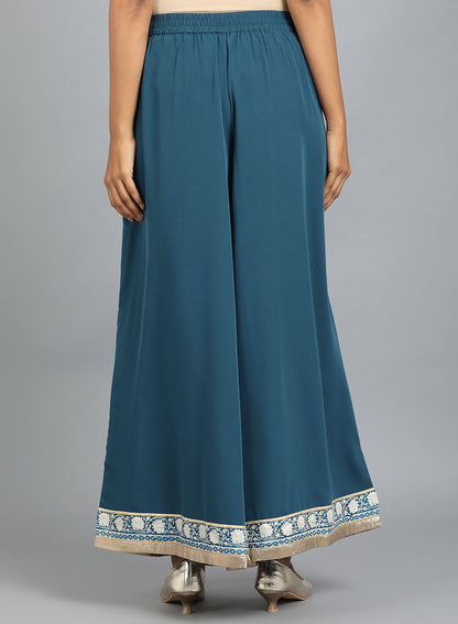 Blue Solid Culottes