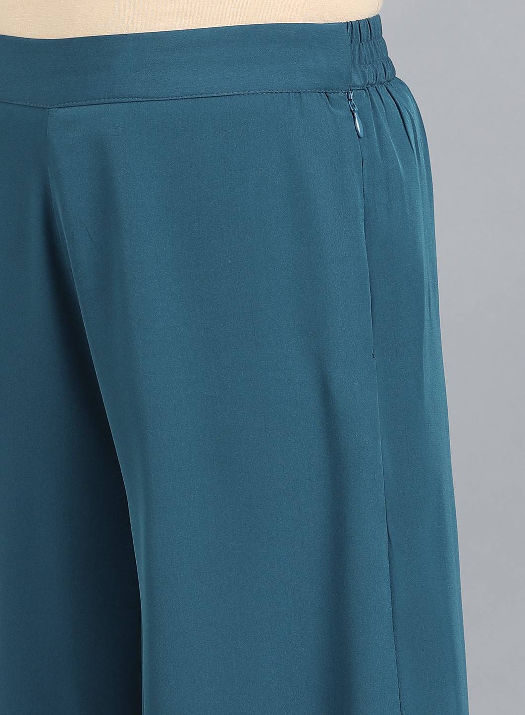 Blue Solid Culottes