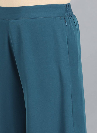 Blue Solid Culottes