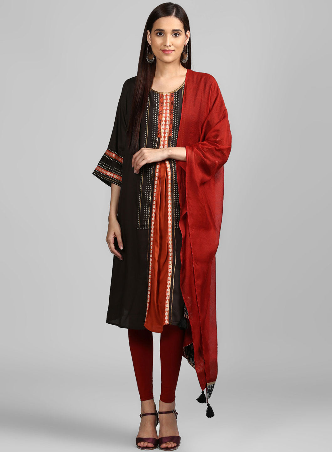 Orange Solid Dupatta