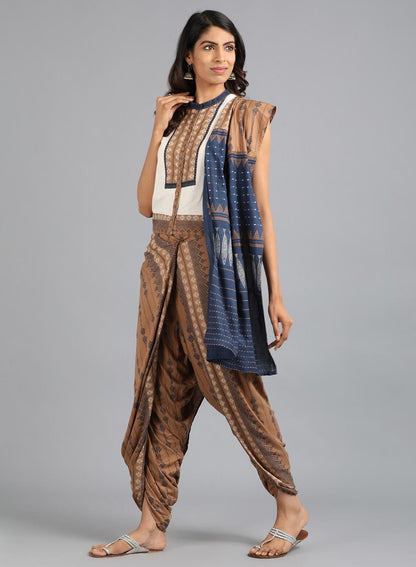 Gold Mandarin Neck Embellished Gypsuit - wforwoman