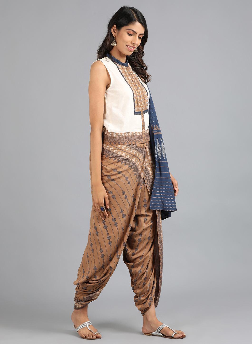 Gold Mandarin Neck Embellished Gypsuit - wforwoman