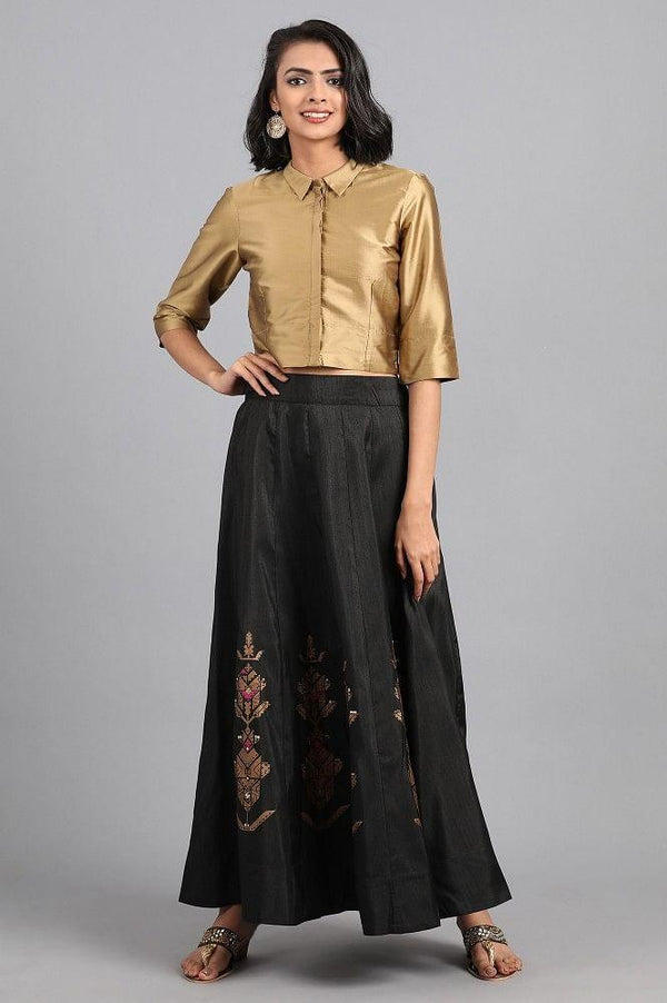 Gold and Black Embellished Kurta Set