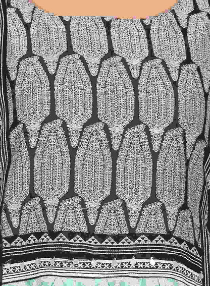 Black Printed Round Neck kurta - wforwoman