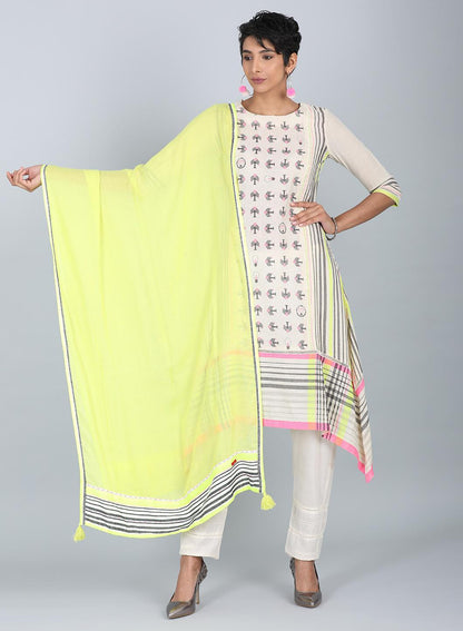 Grey Round Neck Printed kurta - wforwoman