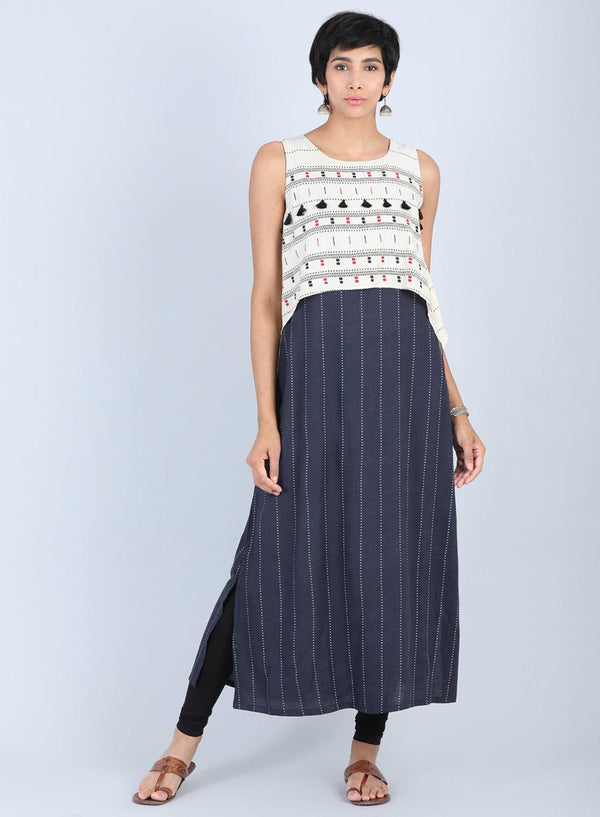 Black Round Neck Straight kurta