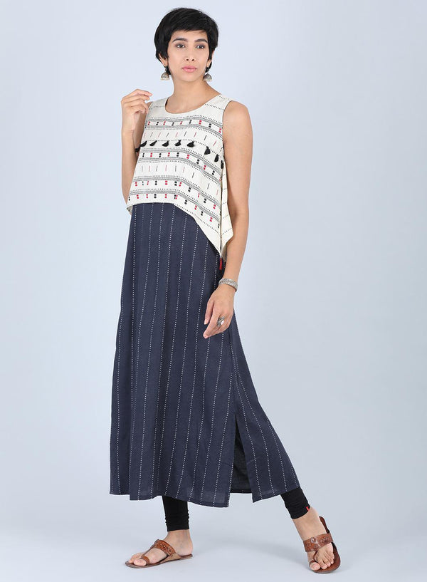 Black Round Neck Straight kurta