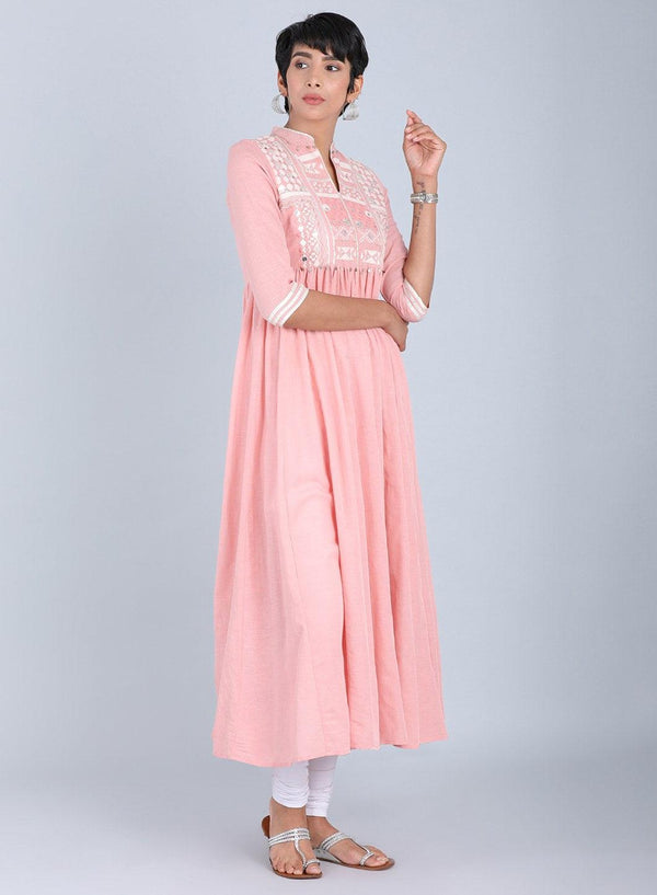 Pink Mandarin Neck kurta