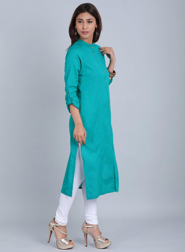 Blue Mandarin Neck kurta