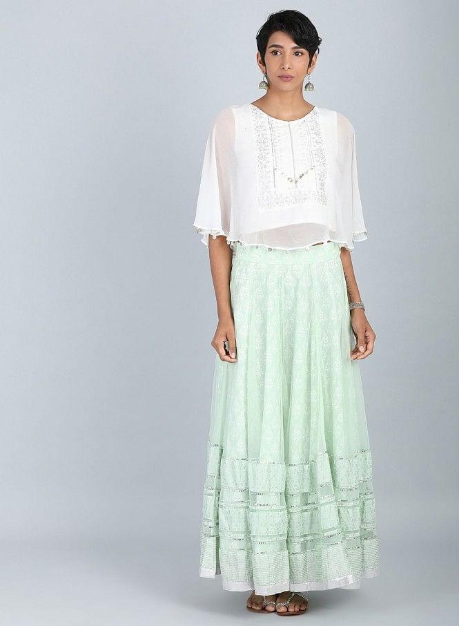 White Round Neck Crop Top - wforwoman