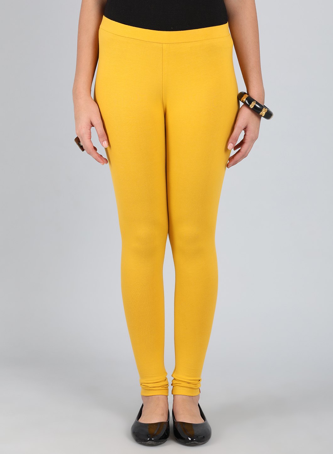 Yellow Ankle Length Tights
