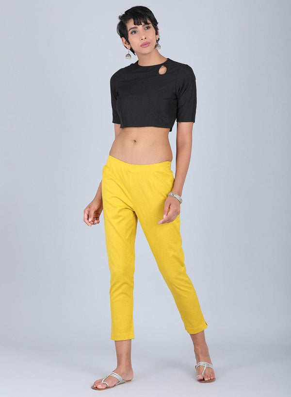 Yellow Solid Pants