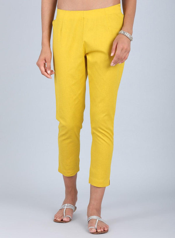 Yellow Solid Pants