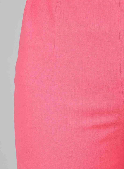 Pink Fitted Trousers - wforwoman