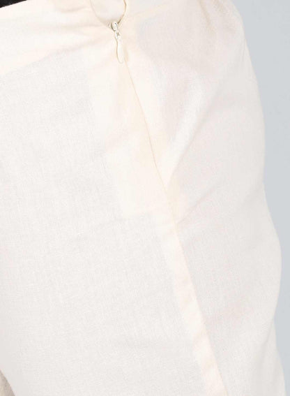 Beige Fitted Trousers - wforwoman