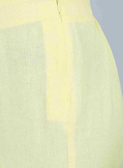 Yellow Ankle Length Trousers - wforwoman