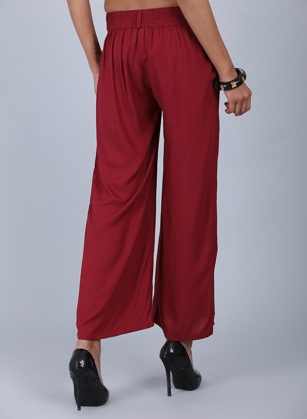 Maroon Tailored Volume Pants