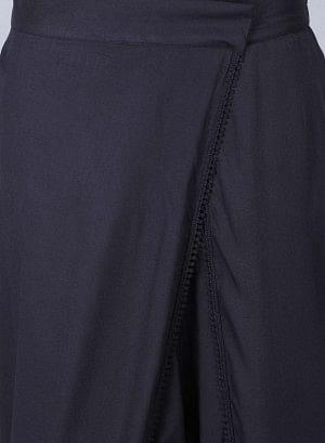 Blue Solid Tulip Pants - wforwoman