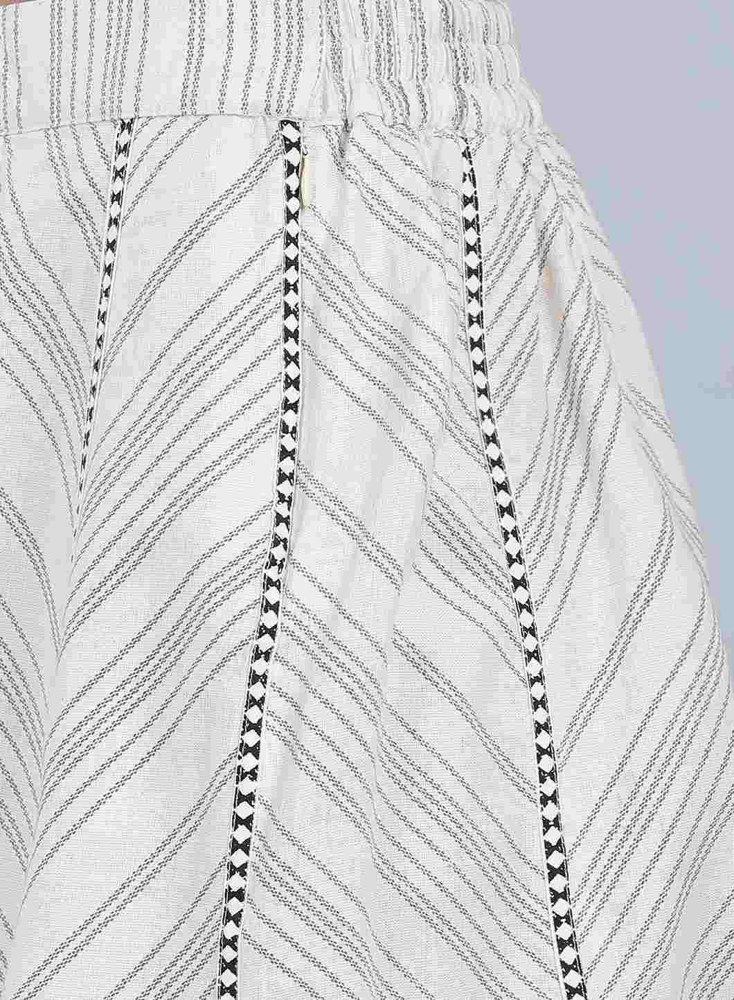 Off-White Striped Culottes - wforwoman