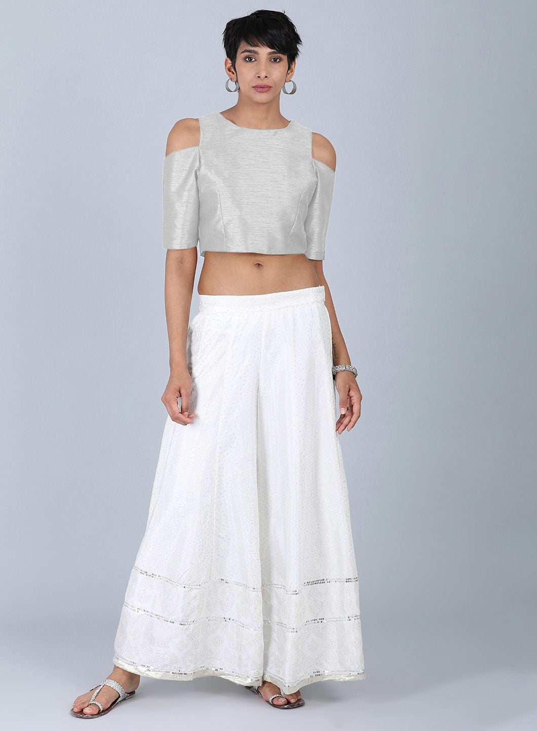 White Glittering Culottes
