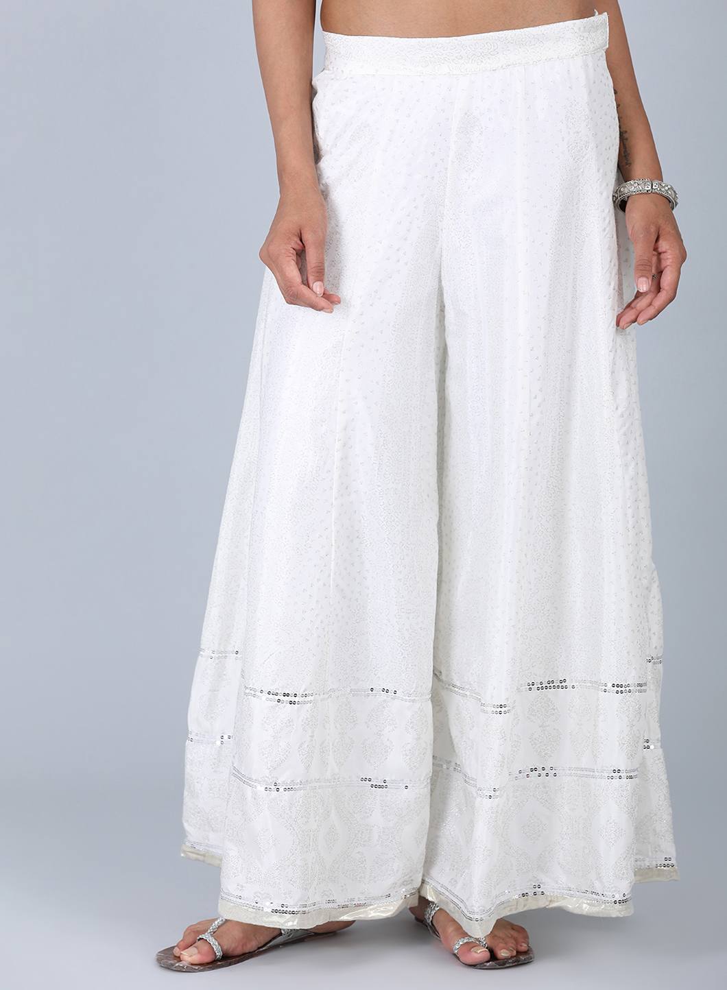 White Glittering Culottes