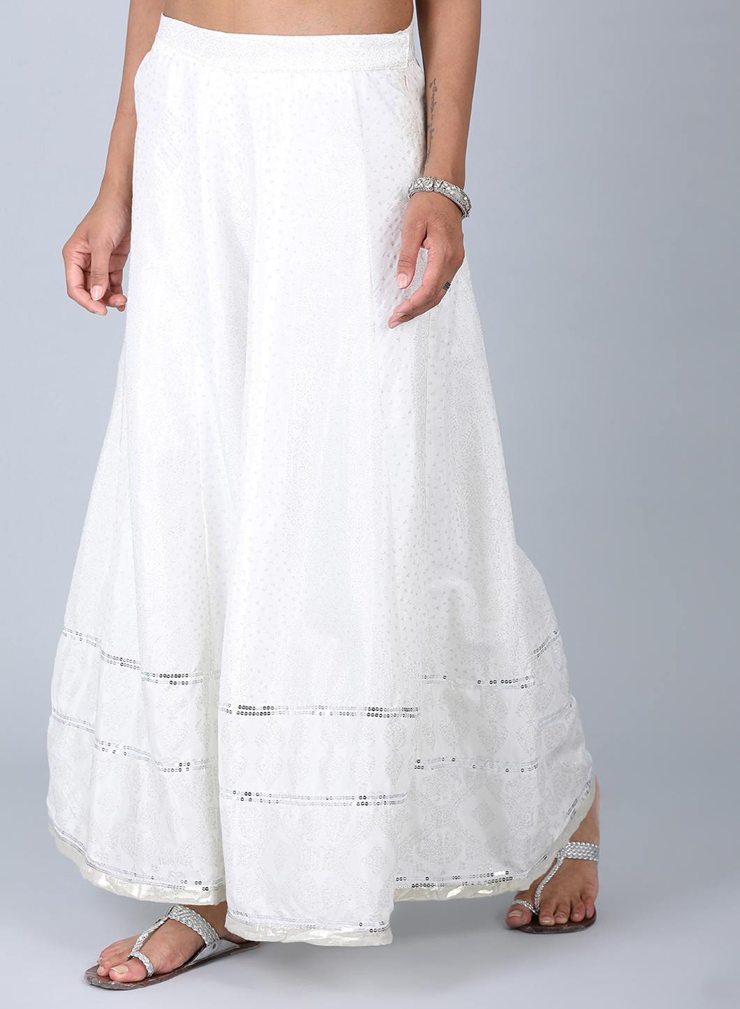 White Glittering Culottes