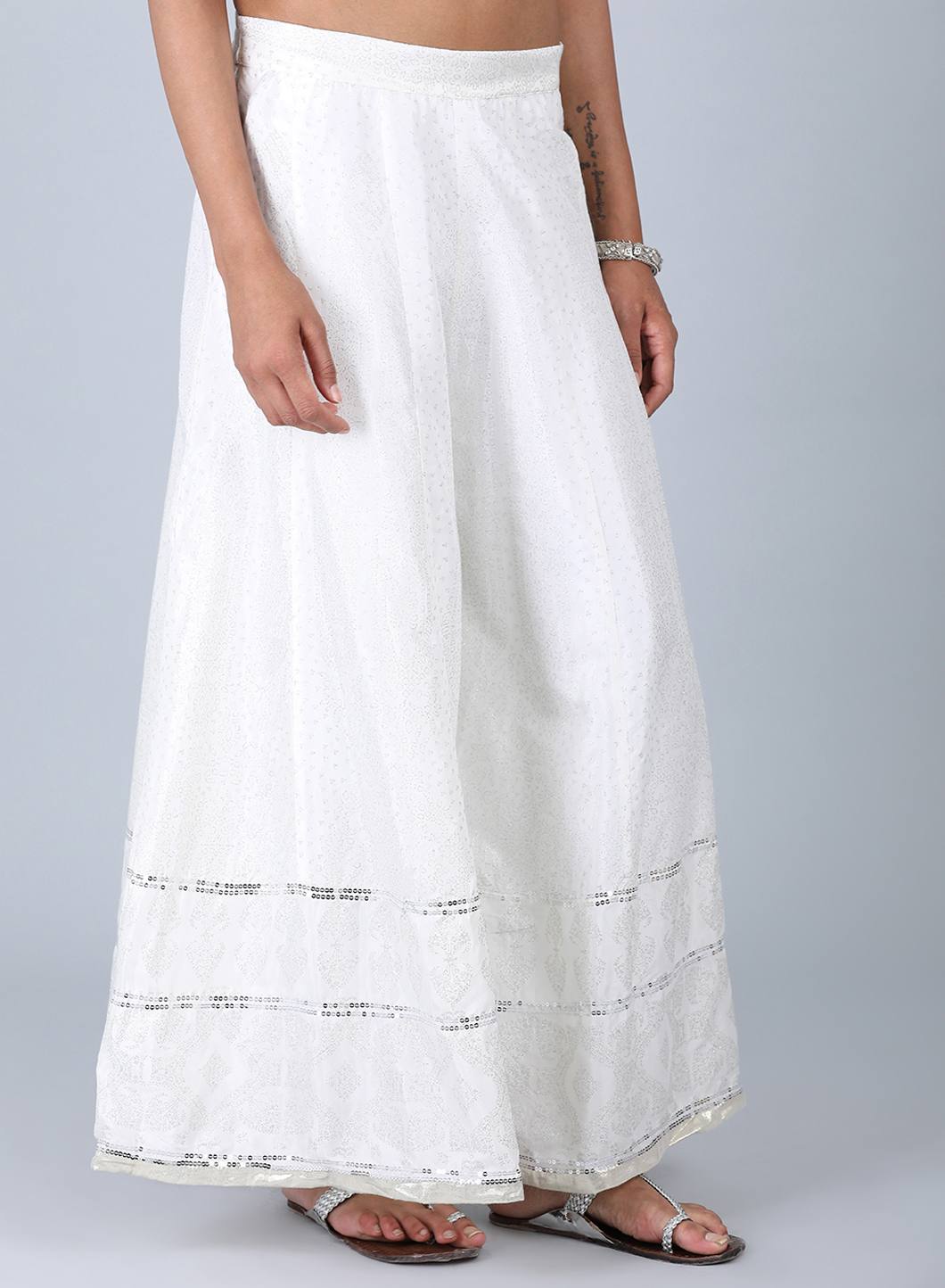 White Glittering Culottes