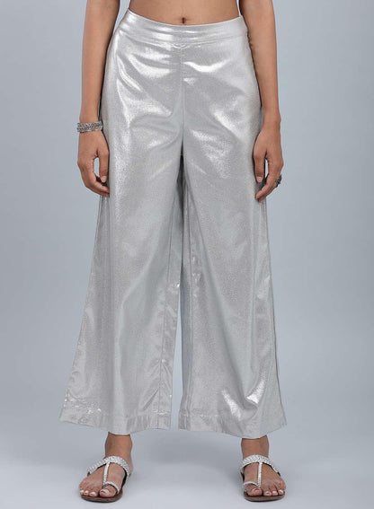 Silver Glitter Pants - wforwoman