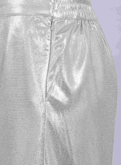 Silver Glitter Pants - wforwoman