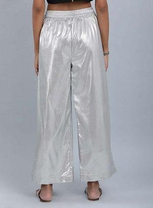 Silver Glitter Pants - wforwoman