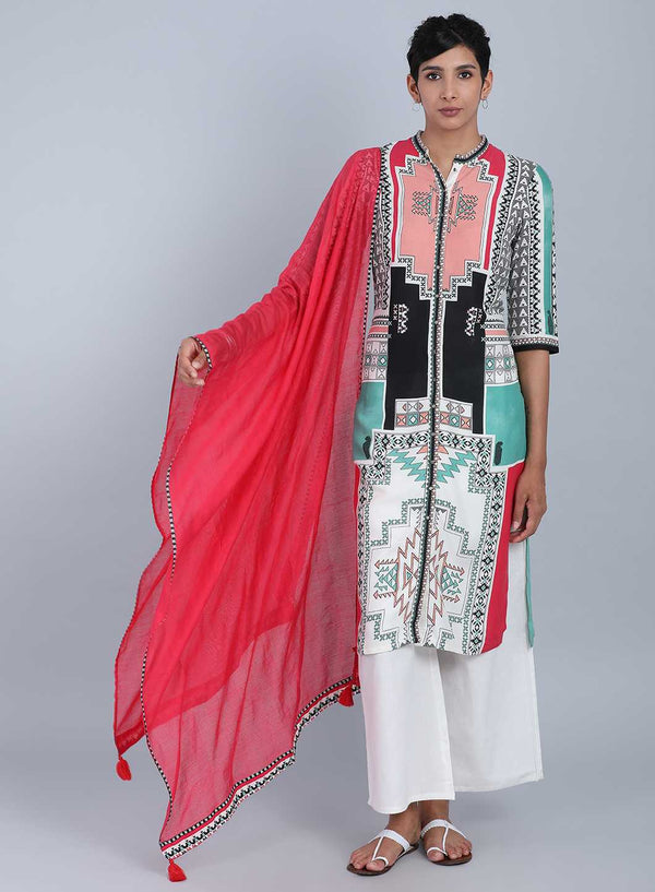 Pink Solid Dupatta