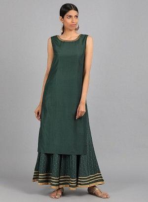 Cream Mandarin Neck Floral Print kurta - wforwoman