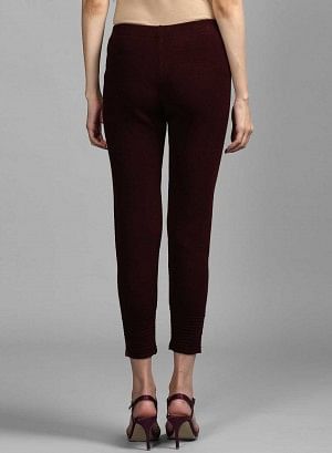 Wine Woollen Leggings