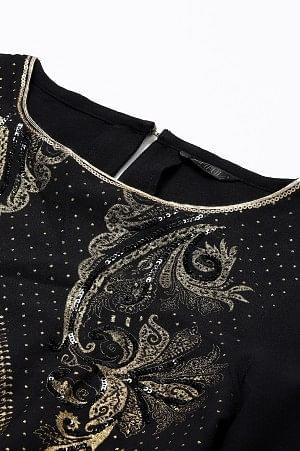 Black Festive kurta With Sequins