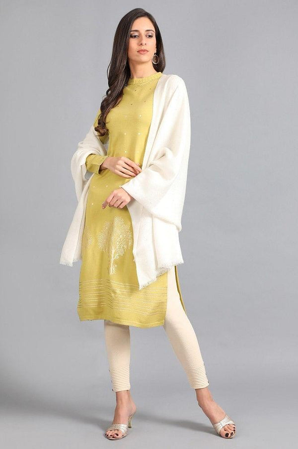 Green Mandarin Neck Printed kurta