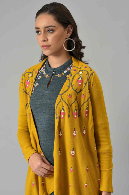 Yellow Knitted Cardigan