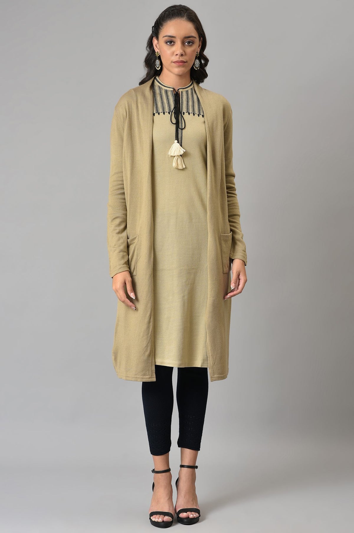 Beige Basic Cardigan - M