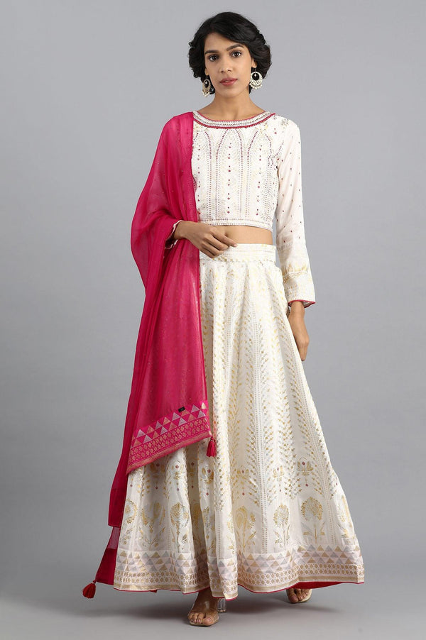 Ecru Round Neck Festive Set