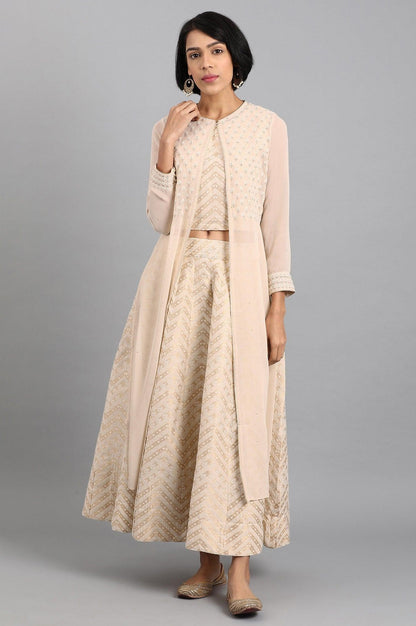 Beige Round Neck Set - wforwoman