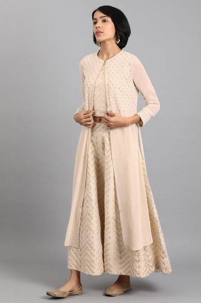 Beige Round Neck Set - wforwoman