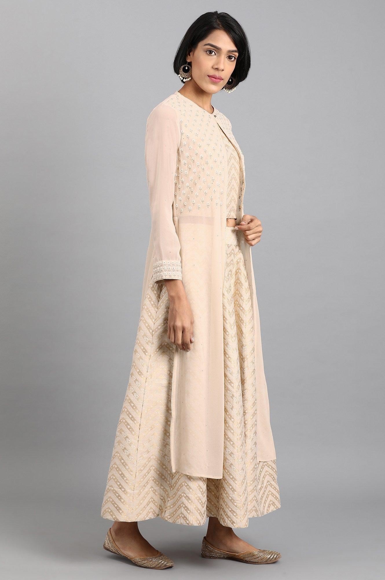 Beige Round Neck Set - wforwoman