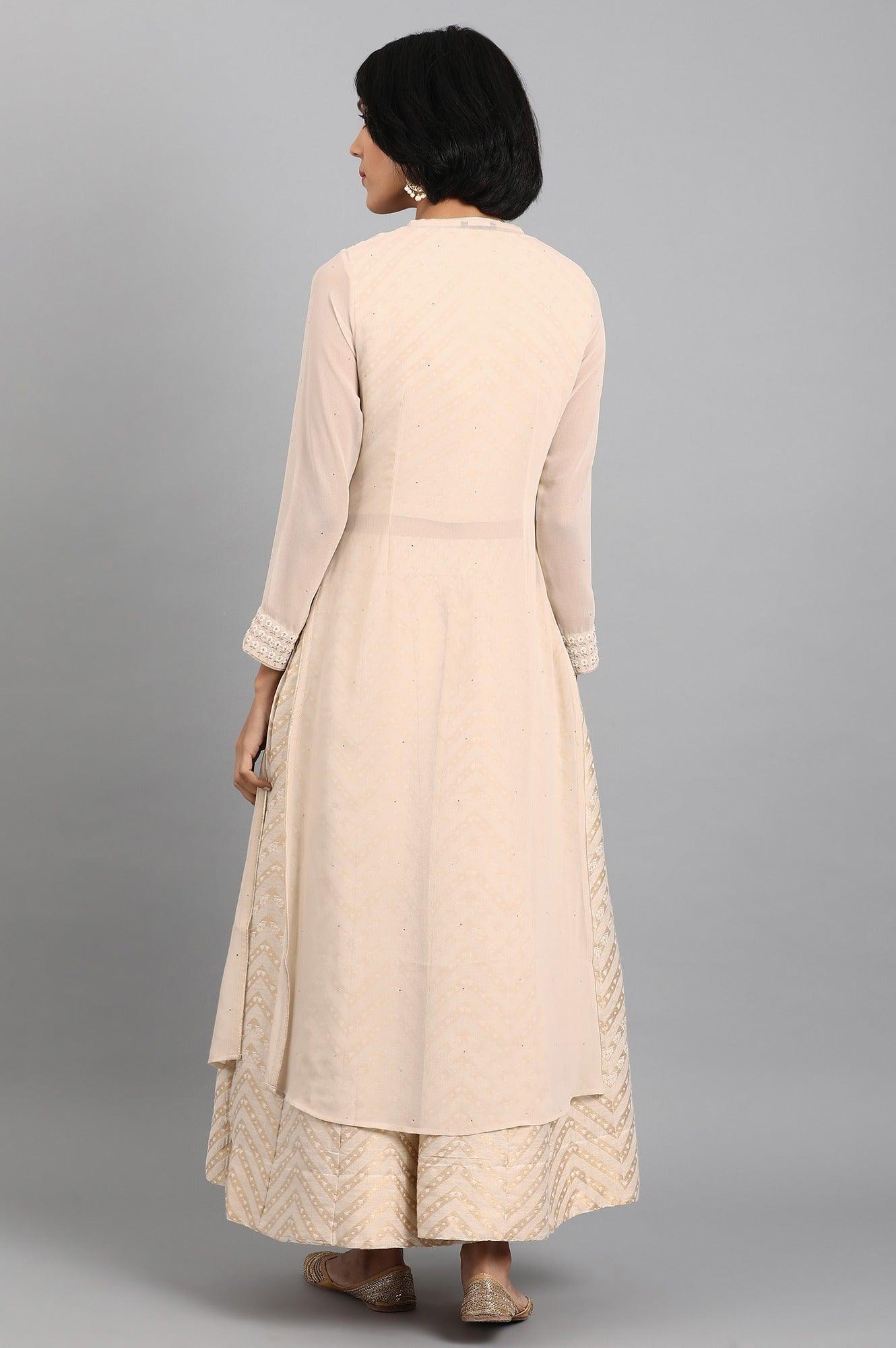 Beige Round Neck Set - wforwoman