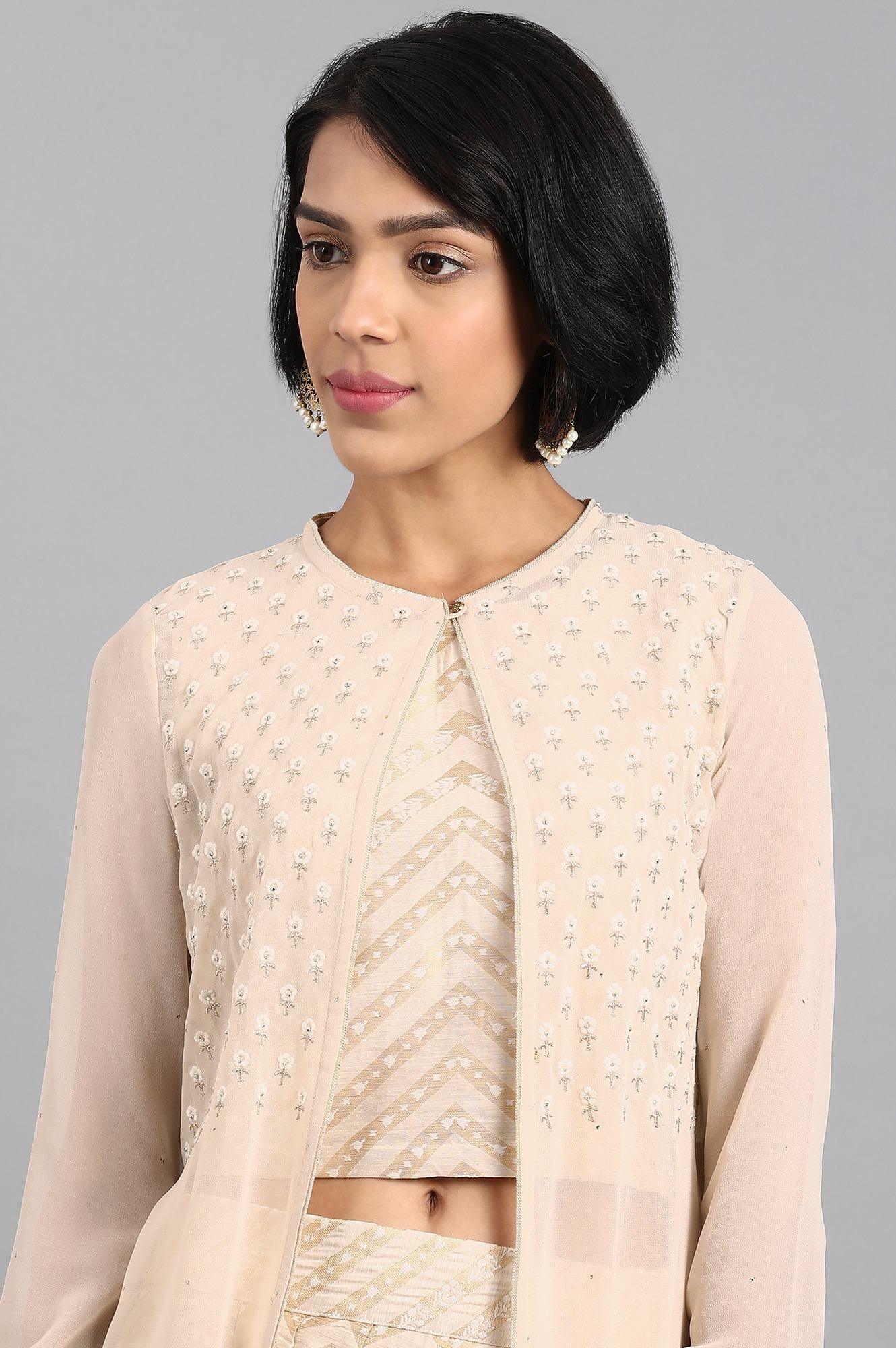 Beige Round Neck Set - wforwoman